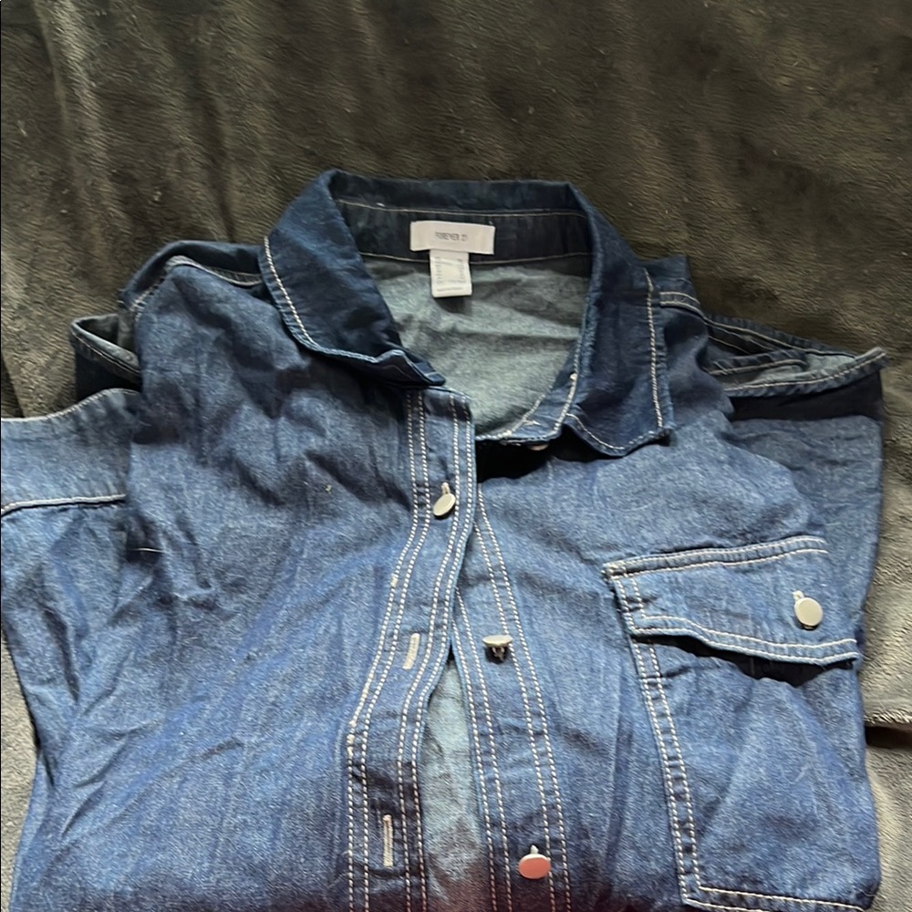 Blue Denim Button-Up Shirt